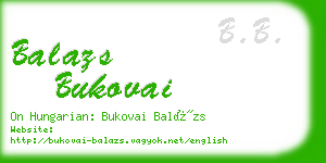 balazs bukovai business card